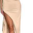 Memoriesea Women's Sexy One Shoulder High Split Cocktail Wedding Party Maxi Dress, Small 