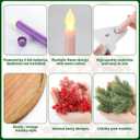 44 Pcs Advent Wreath Candle Holder Kit 4 Flameless Advent Candles Wooden Adventus Candleholder Stand Artificial Norfolk Cedar Berry Picks for Adventus Gifts Christmas Wreath Tabletop Decor