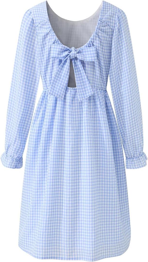 Little Bitty Girls Long Sleeve A-Line Tulle Princess Dress, Midi Length Casual Party Ribbed Knit Top Tulle Skirt  (6-7 Years, Blue1)
