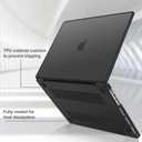 ProCase for MacBook Pro 16 Inch 2026 2025-2021 M5 M4 M3 M2 M1 Pro/Max, Translucent Hard Shell Shockproof Cover for MacBook Pro 16.2" -Black
