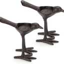 OwnMy 2 Cast Iron Bird Tea Light Candle Holders, Vintage Votive Candle Stands Rustic Metal Candlestick Holders Decorative Bird Figurines Tealight Holders for Dining Table Centerpieces