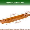 VaeFae Non-Expandable Teak Bathtub Tray, 33.8" x 6" x 1.8"