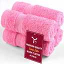 Premium Turkish Cotton Washcloths (4 Pack) Hotel Quality Ultra Soft & Absorbent Towels for Face, Hand, Kitchen & Cleaning  Pink