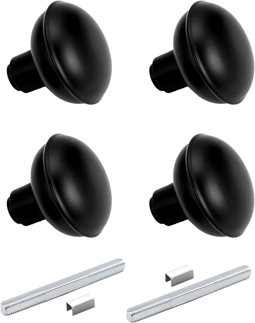 newliplace 2 Pack Vintage Black Door Knob Set with Spindle, Old Style Door Knobs Replacement Set for Interior Doors, Matte Black