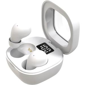 Mini Earbuds for Work and Sleep, Small Bluetooth 5.3 Headphones, 24 Hours Total Battery Life (White)