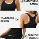 V FOR CITY Womens Shelf Bra Tank Tops Racerback Workout Camis Yoga Shirt Cotton Undershirt 2 Pack (Black, L)