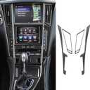 NLQR 11pcs Real Carbon Fiber Interior Trim Kit, Carbon Fiber Kits Interior Trim Cover Fit for Infiniti Q50 2014-2024 for Q60 2017-2022 Carbon Fiber Interior Set Trim Kit
