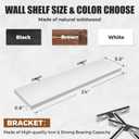 3-Pack Floating Wall Shelves, 24-Inch Rustic White Wooden Shelves for Storage and Dcor, Easy Installation for Living Room, Bedroom, and Kitchen, 24"-set of 3