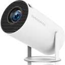 Mini Projector, HY300 PRO Portable Projector, Smart Projector Support 4K 1080P with Dual-Band WIFI6 5G Wireless 5.4 Bluetooth, 200 ANSI, Auto Keystone Correction, 35"-130" Screen Video Projector