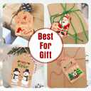 6 x Christmas Gift Tags 140 Packs-Christmas Tags with Twine String to Hang, Kraft Paper Tags 350 GSM & Christmas Tags for Gifts in Christmas Decorations & Name Labels with Holes Brown, Red, White & Green.
