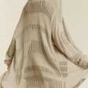 Saodimallsu Womens Summer Lightweight Cardigans Crochet Knit Boho Open Front Long Sleeve Loose Sweater Outwear (White, L)