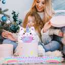 Leyndo Cute Caticorn Plush Pillow 14 Inch Unicorn Cat Stuffed Animal, Soft Pink Kawaii Plush Toy Gift for Girls Birthday Easter and Cat Lovers(Cute)