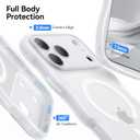 Magnetic for iPhone 17 Pro Max Case, Cute Wavy [Full Camera Protection][Fit for MagSafe] 1X Screen Protector + 1X Wrist Strap, Trendy Matte Women Girly Case for iPhone 17 Pro Max 6.9", Frosted White