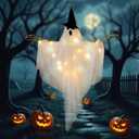 Easy Joy Ghost Decor Halloween Decorations Large Hanging Swing Ghost Halloween Decor for Outdoor Indoor