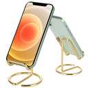 ROPOSY Cell Phone Stand for Desk, Cute Metal Gold Cell Phone Stand Holder Desk Accessories, Compatible with All Mobile Phones, iPhone, iPad