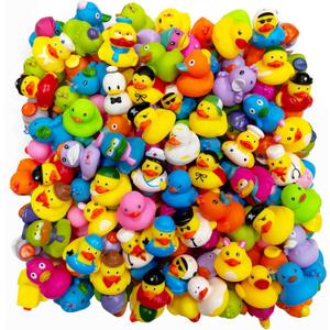 Arttyma Rubber Ducks in Bulk,Assortment Duckies for Jeep Ducking Floater Duck Bath Toys Party Favors (100-Pack)