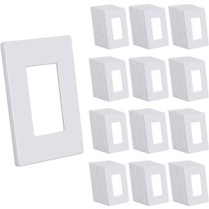 CML Screwless Wall Plates, 120 Pack Decorator Light Switch Covers, 1-Gang Decor Outlet Switch Plate, Standard Size 2.91x4.68, Impact Resistant, UL Listed, White