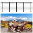 12ft-16ft Complete Set Cable Railing System 36", Black T304 Stainless Steel Cable Railing Posts Kit with Adjustable Handrail Cable Rail, One-Stop Easier for DIY for Indoor Outdoor Level Decks