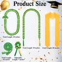Canlierr 18 Pcs 2026 Graduation Leis and Stole and Honor Cords with Tassel Braided Necklace Adjustable for Student Graduation Gifts Party Supplies(Green and Gold)