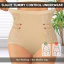 Women's High Waisted Underwear with Hollow Lace Side,Soft High Cut Stretchy Panties,Cheeky Coverage Briefs Multipack (L)