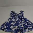 WDIRARA Women's Floral Tie Shoulder V Neck Romper Sleeveless Boho Vacation Shorts Jumpsuit Small 