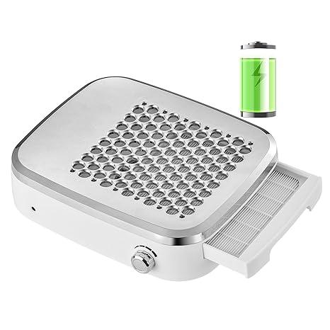 Nail Dust Collector: Rechargeable Fan Nail Extractor Vacuum, 4000 RPM Powerful Suction, Adjustable Speed Portable for Manicure Salon Home (Sylvee)