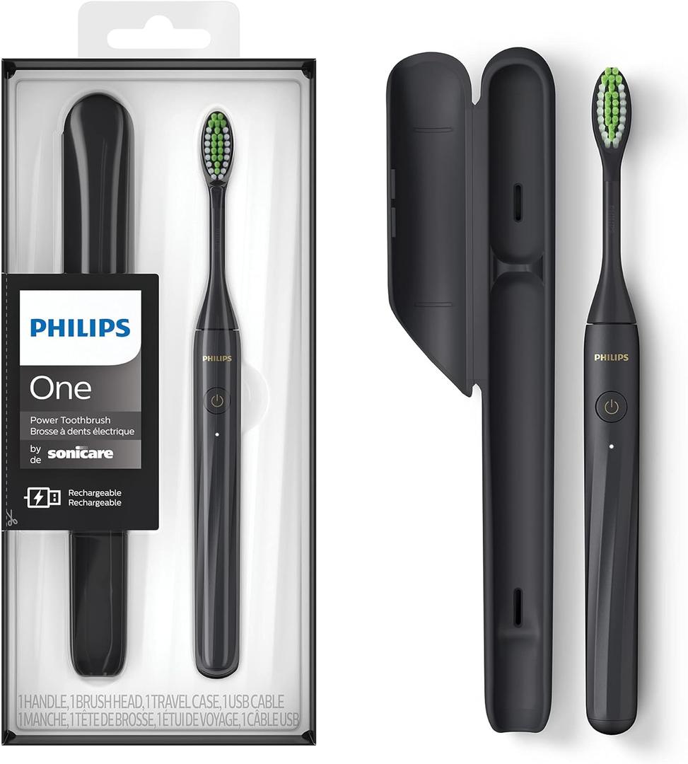 Philips Sonicare One by Sonicare Rechargeable Toothbrush, Shadow, HY1200/26 (New Shadow Black)
