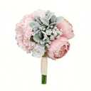 DIYDOFUN Dusty Pink Pre-Made Bridesmaids Bouquets - 7 inch Small Rustic Aritificial Flower Bouquet for Wedding Marriage Proposal Decor