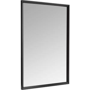 Amazon Basics Rectangular Wall Mount Mirror for Bedroom, Bathroom, Living Room, Entryway, 24" x 36", Peaked Trim, Black, Hangs Horizontally or Vertically