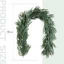 70 Inch Winter Christmas Real Touch Norfolk Pine Garland for Doors Mantle, Green Artificial Greenery XMAS Garland for Indoor Outdoor, Rustic Farmhouse Christmas Fireplace Mantle Home Decoration