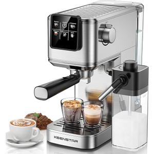 KEENSTAR Espresso Coffee Machine with Milk Tank, 20Bar Hot & Iced Coffee Machine with Rapid Cold Brew, Touch Screen Espresso Maker with Steam Wand for Coffee Lover