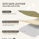 Vegan Leather Baby Play Mat, Wipe-Clean Play Mat for Floor, 50x50 in Thicken Foam Cushioned & Waterproof Playpen Mats for Infants, Kids and Toddlers, Green