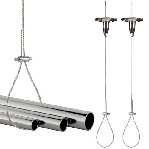 Closet Rod Support, 2PCS Ceiling Mount Curtain Rod Brackets, Adjustable 78.7” 304 Stainless Steel Ceiling Support for Closet Rod or Shower Curtain Rod, Heavy Duty Pipe Bracket (No Screws Included）