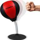 Desktop Punching Bag,Portable Strong Suction Cup Boxing Bag Speed Balls,for Home or Office Boxing Stress Relief Training,Fun Gift for Family or Boss or Coworker (Black Red)