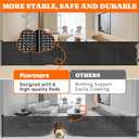 Pawtners Retractable Baby Gates Extra Wide, 41" Tall Extends up to 120" Wide, Dog Gate Indoor for Stairs, Pet Gate with Support Rods for Doorways Hallways Indoor & Outdoor-Black