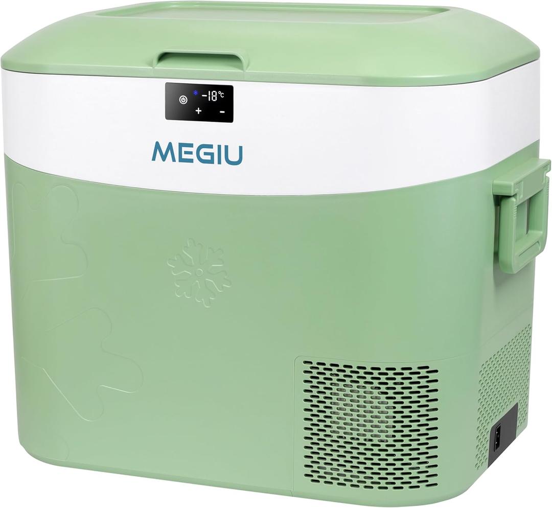 Car Fridge Portable 12 Volt Refrigerator 23 Quart (22 Liter) Freezer Compressor Cooler 12V/24V DC 110240 V AC for Outdoor, Camping, Travel, Home Use -18~+15 (Green)