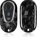 T-carbon Key Fob Cover Compatible with Mercedes Benz Key fob Cover EQS, EQE, S580, S500, C300, C Class, S Class, G Class, E Class, Real Carbon Fiber Key Case,Forged Black