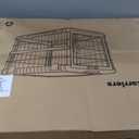ZOMISIA Collapsible Dog Crate for Large Dogs - 36" L Heavy Duty Dog Kennel No Tools Required with 4 Sides Steel Foldable Cage for Dogs Indoor Furniture, Portable Carrier with 2 Smooth Wheels, Beige