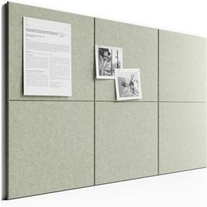 Bumusty Large Cork Board 36" x 24" Alternative - 6 Pack Felt Wall Tiles with 40 Safe Removable Adhesive Tabs, 30 Pushpins, Cork Boards for Walls Pin Board Bulletin Board Office Decor (Sage)