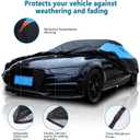 MORNYRAY Waterproof Car Cover All Weather Snowproof UV Protection Windproof Outdoor Full car Cover, Universal Fit for Sedan (Blue, A2-Fit Sedan Length(Up to 177 inch)