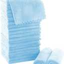 MOONQUEEN Ultra Soft Premium Washcloths Set - 12 x 12 inches - 24 Pack - Quick Drying - Highly Absorbent Coral Velvet Bathroom Wash Clothes - Use as Bath, Spa, Facial, Fingertip Towel (Aquamarine)