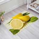 Kitchen Rug Floor Mat Yellow Summer Lemon Flannel Kitchen Mats, Cushioned Anti Fatigue with Non Slip Rubber Backed for Kitchen Bedroom Home Entrance17 x30 (06)