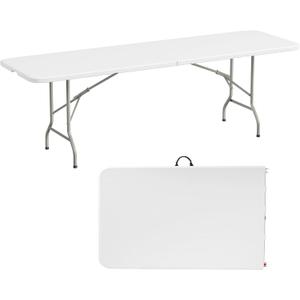 Folding Table, 8 Feet Heavy Duty Fold-in-Half Utility Table Indoor Outdoor for Camping, Picnic, Party