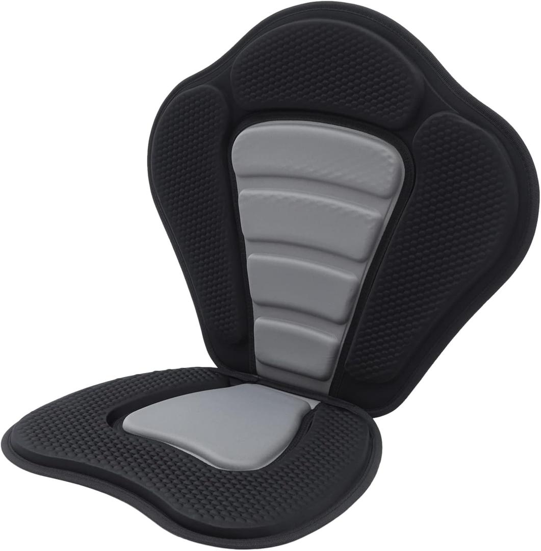 Adjustable Kayak Seat with Back Support and Storage Bag - Comfortable Cushioned Seat Pad for Sit On Top Kayaking, Fishing, and Boat Rafting