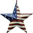 Why Decor Metal Barn Star, Patriotic American Flag Wall Decoration Outdoor Indoor Hanging Wall Art 4th of July Memorial Day Veterans Day Gift for Man Star Ornament Home Decor 22 Inch(D)