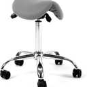 Frassie Professional Saddle Stool Chair with Wheels Ergonomic Heavy Duty Rolling Chair Stool Height Adjustable for Medical Massage Salon Clinic Dentist Home Office (Grey)
