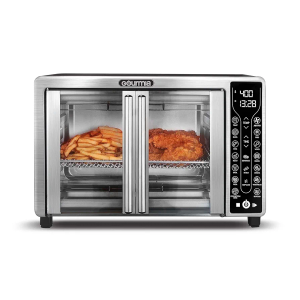 Gourmia Toaster Oven Air Fryer Combo, 17 Cooking Presets, 1700W, French Door Digital Air Fryer Oven, 24L Capacity, Stainless Steel, Model GTF7655 – Includes Accessories: Convection Rack, Baking Pan, Crumb Tray, and Recipe Book, Large Size