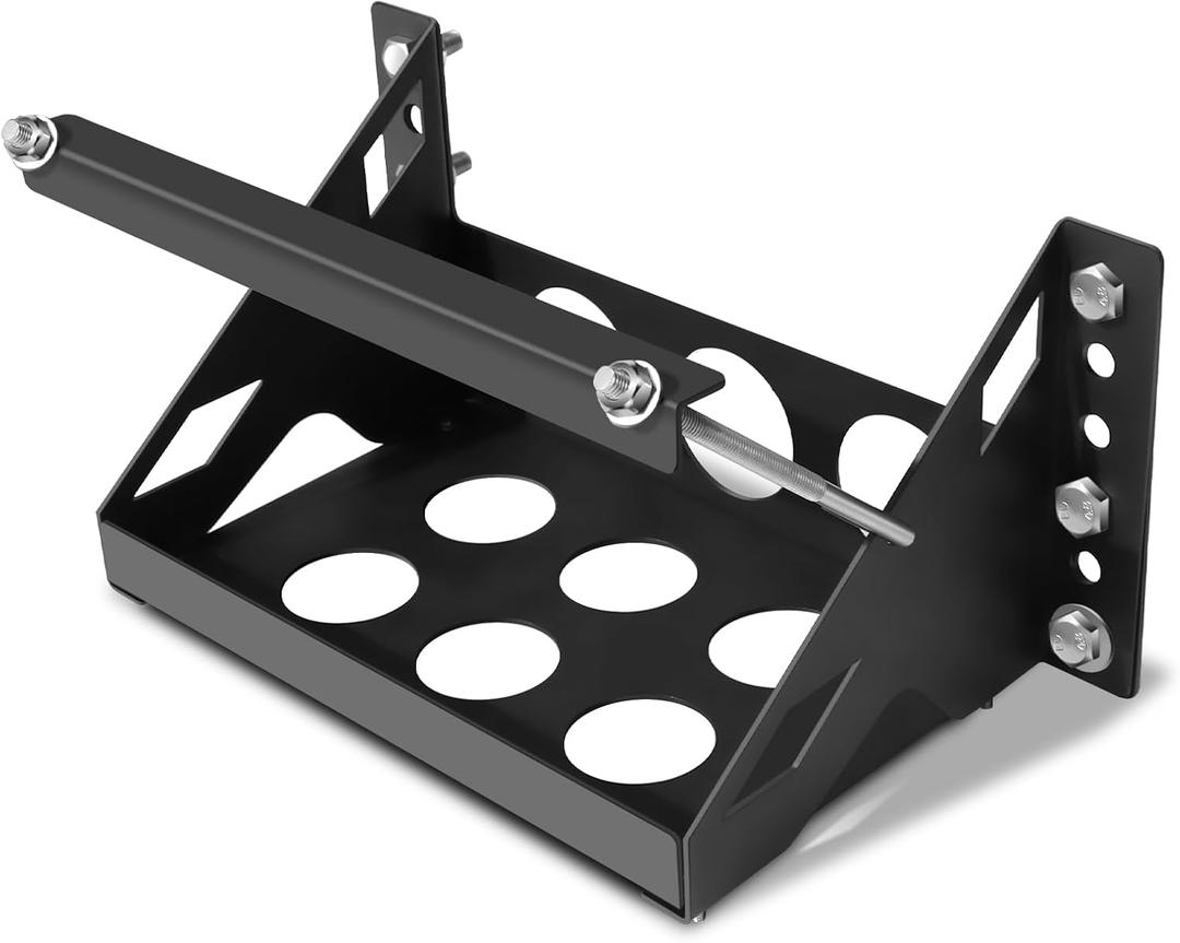 Heavy-Duty Metal Battery Mounting Tray Bracket  Universal Bolt-in Steel Battery Box for Cars, Trucks, Boats, RVs, and Trailers (Fits up to 10.63"7.06"7.5")