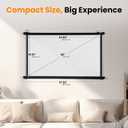 40 Inch Small Projector Screen, Upgrade Portable Pull Down & Roll Up Projector Screen for Car, SUV, RV, MPV, 16:9 HD 4K Mini Drop Down/Roll Down Movie Screen for Bedroom, Vans, Tent, Manual Rolling