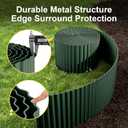 Land Guard Corrugated Metal Garden Edging, 12"50Ft Steel Landscape Edging, Corrugated Metal Yard Edging Borders, Steel Edging for Landscaping, Garden Fence, Lawn, Flower Bed (Olive-Green)